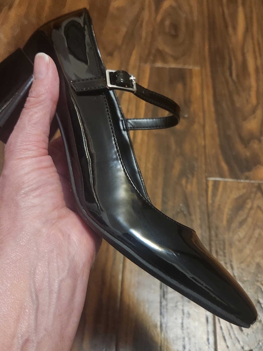 Marc Fisher Black Patent Mary Jane Block Heel Pumps NWOB Sz 6.5M Style MFPALIE-T - Picture 10 of 13